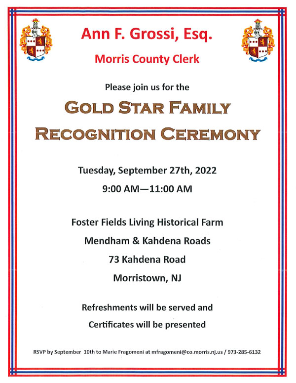 gold star family recognition flyer
